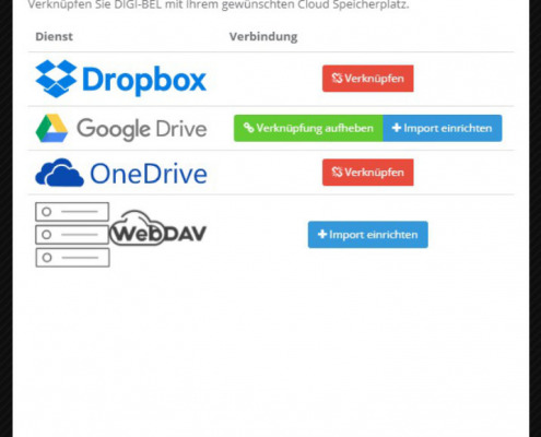 Screenshot zum Thema Digi-Bel-Datencloudsynchronisation